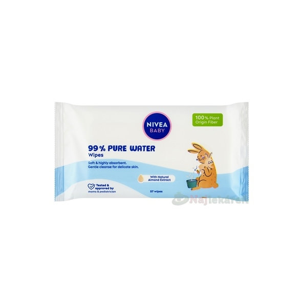 NIVEA Baby Pure & Sensitive vlhčené ubrousky 63 ks