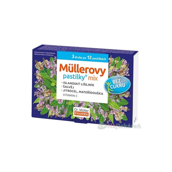 Müllerovy pastilky MIX bez cukru 36 ks