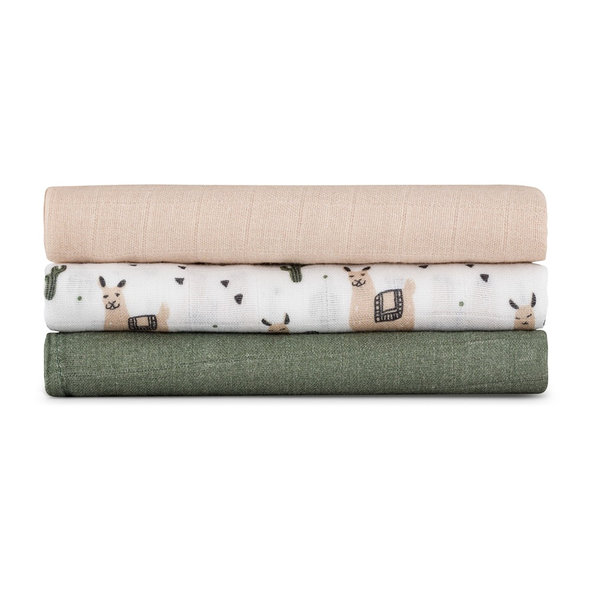 PETITE & MARS Sada plen Moussy Llama Vibes 68 × 68 cm 3 ks