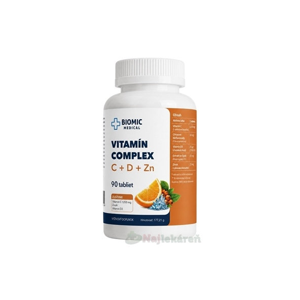BIOMIC Vitamín complex C+D+Zinek 90 tablet