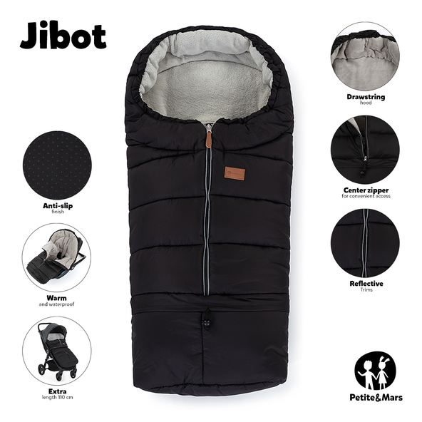 PETITE&MARS Fusak nastavitelný 3v1 Jibot Horizontal Charcoal Grey