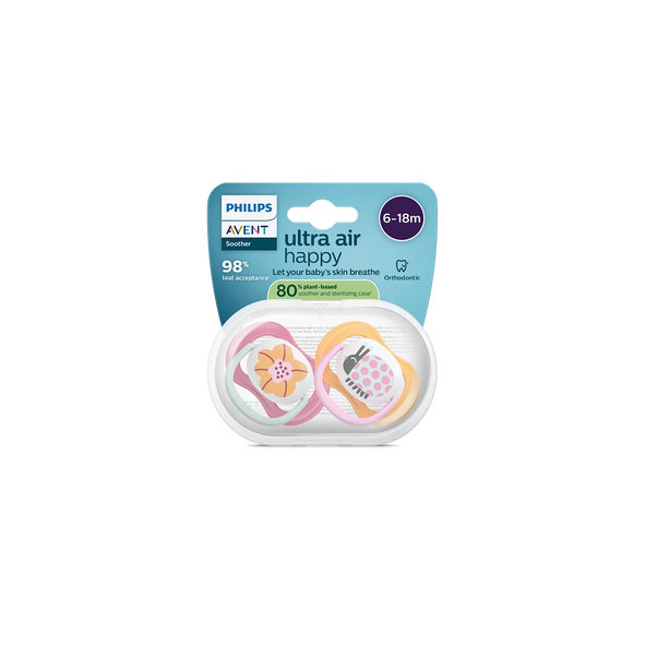 Philips AVENT Dudlik Ultra air happy 6–18 m dívka 2 ks