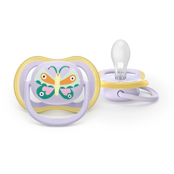 Philips AVENT Dudlík Ultra air s obrázkem 0-6 m fialový/žlutý 2ks
