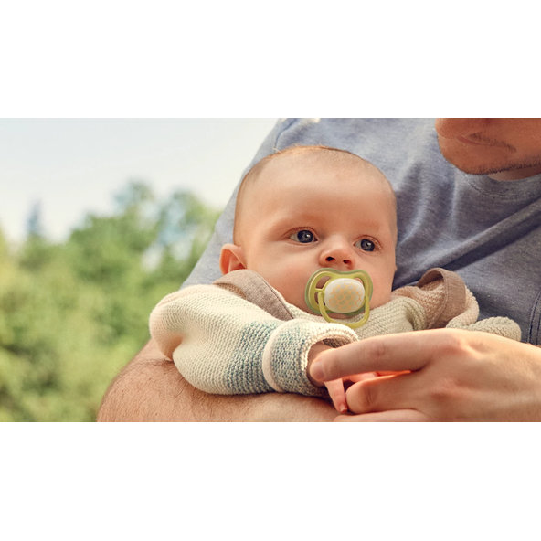Philips AVENT Dudlík Ultra air s obrázkem noční 0-6 m neutral 2ks