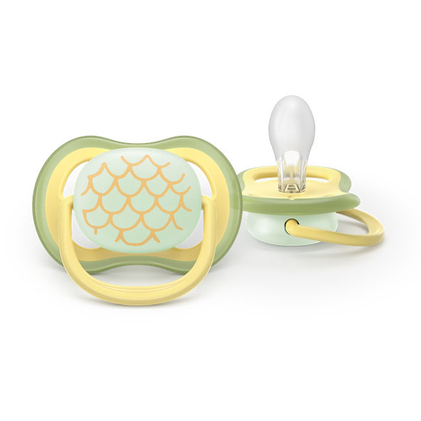 Philips AVENT Dudlík Ultra air s obrázkem noční 0-6 m neutral 2ks
