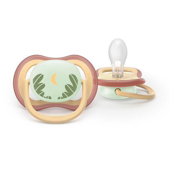 Philips AVENT Dudlík Ultra air s obrázkem noční 0-6 m neutral 2ks