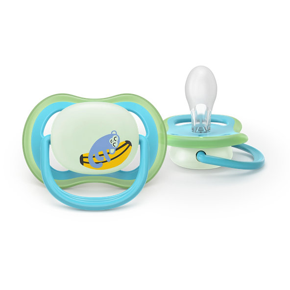 Philips AVENT Dudlík Ultra air s obrázkem noční 6-18m modrý/zelený 2ks