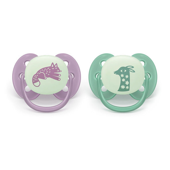 Philips AVENT Dudlík Ultra soft s obrázkem noční 6-18 m 2 ks