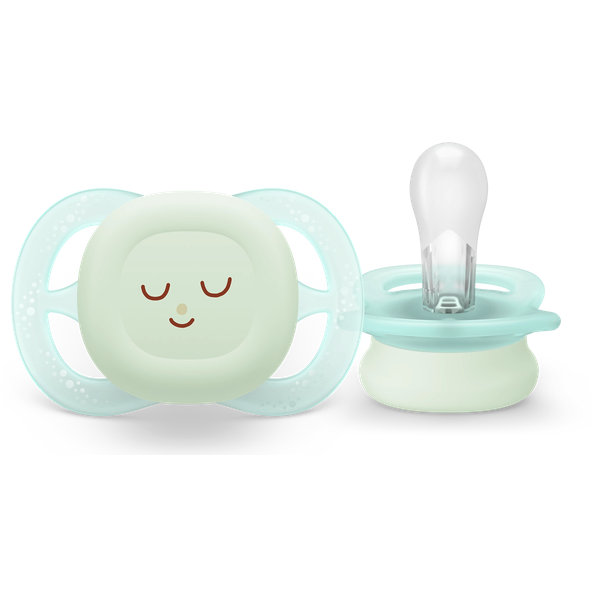 Philips AVENT Dudlík Ultra start s obrázkem noční chlapec 0-2 m 2 ks