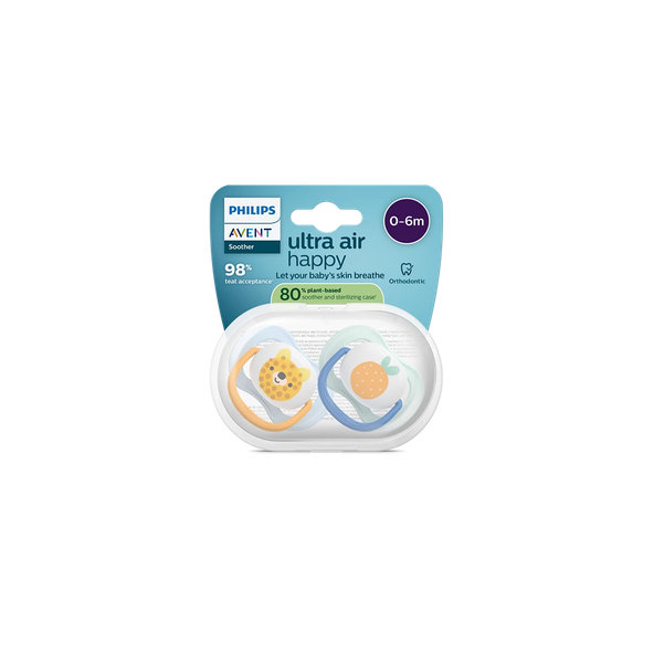 Philips AVENT Dudlík Ultra air s obrázkem 0-6 m modrý/zelený 2ks