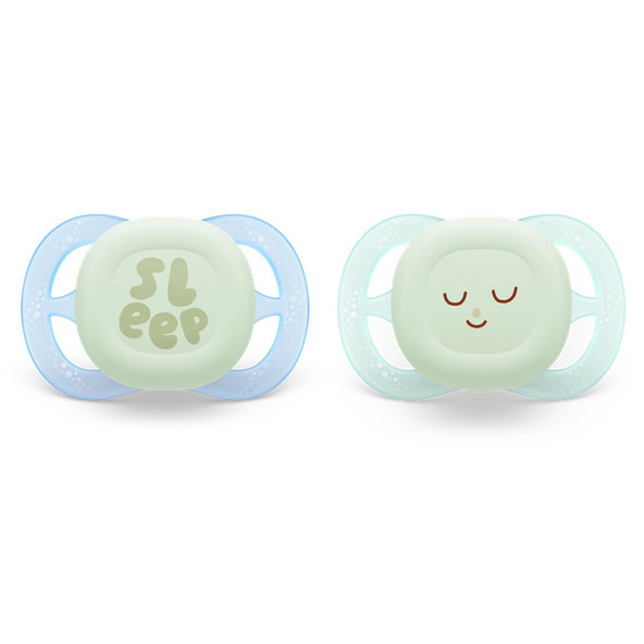 Philips AVENT Dudlík Ultra start s obrázkem noční chlapec 0-2 m 2 ks