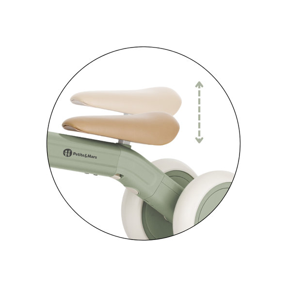 PETITE&MARS Bingo multifunkční tříkolka 3v1 Sage Leaf