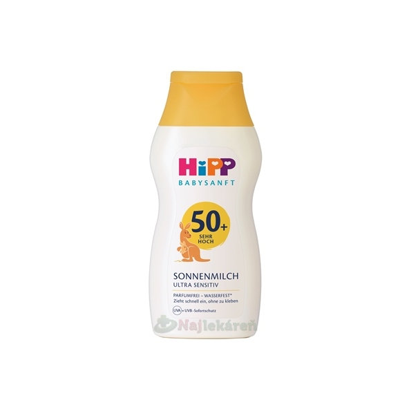 HiPP Babysanft mléko na opalování Ultra Sensitive SPF 50+ 200 ml