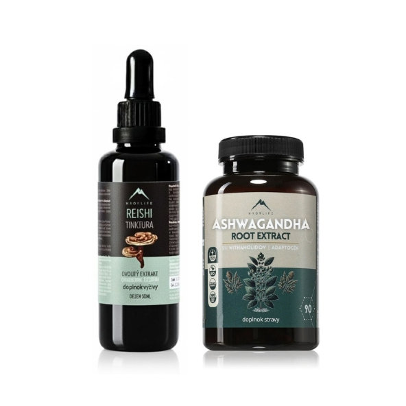Hrotlife Klid a rovnováha Reishi 50 ml + Ashwagandha 90 kapslí