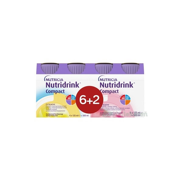 Nutridrink Compact mix příchutí 8x125 ml