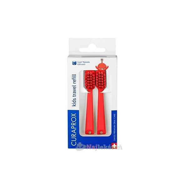 Curaprox Kids CS 5500 Ultrasoft náhradní hlavičky červené 2 ks