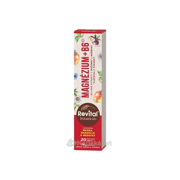 Revital Botanicals hořčík + B6 20 šumivých tablet