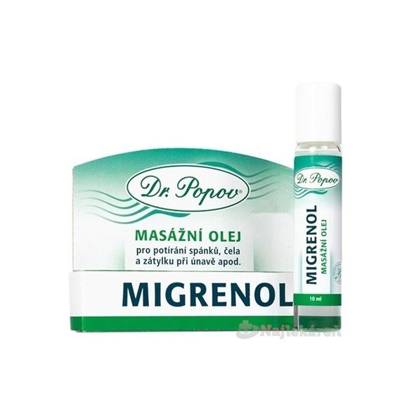 DR. POPOV Migrenol masážní olej roll-on 10 ml