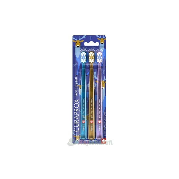 Curaprox CS 5460 Ultrasoft Reindeer edice zubní kartáček 3 ks