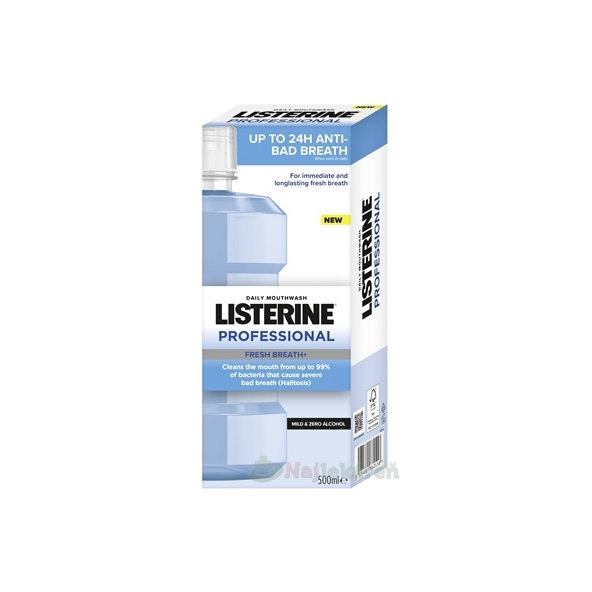 Listerine Professional Fresh Breath+ ústní voda bez alkoholu 500 ml