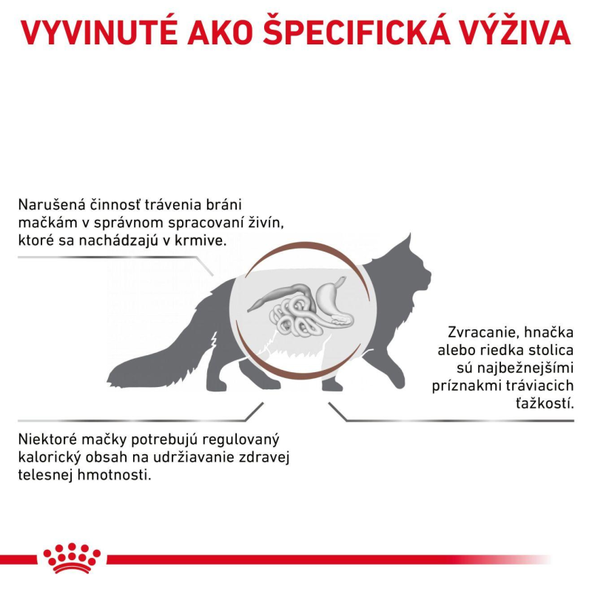 Royal Canin Gastrointestinal Moderate Calorie granule pro kočky s gastrointestinálními obtížemi se sklonem k nadváze 2 kg