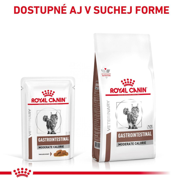 Royal Canin Gastrointestinal Moderate Calorie kapsička pro dospělé kočky s gastrointestinálními obtížemi 85 g