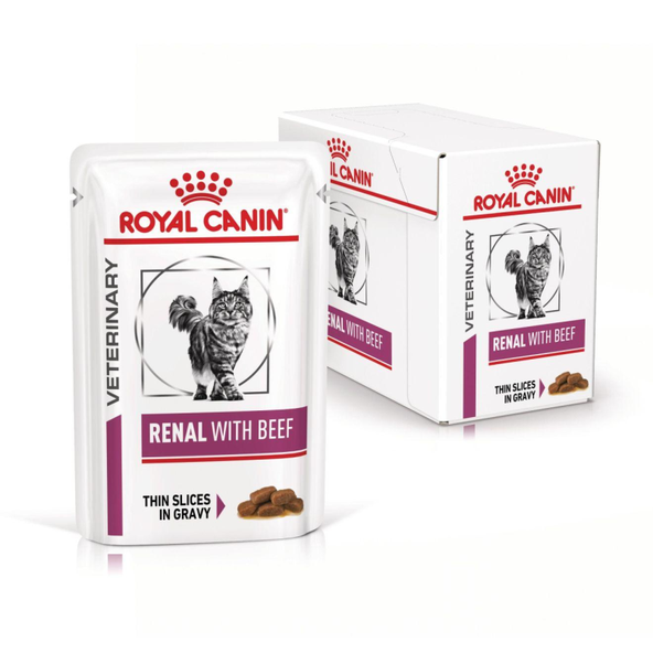 Royal Canin Renal Beef in Gravy kapsičky v omáčce pro kočky na podporu funkce ledvin 12×85 g