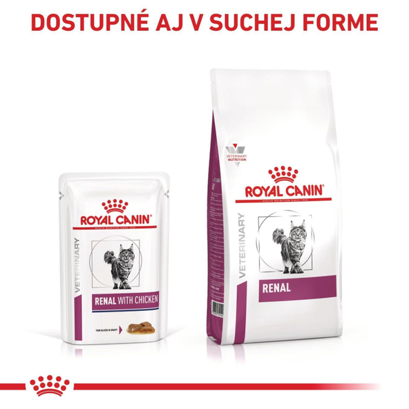 Royal Canin Renal Chicken in Gravy kapsičky v omáčce pro kočky na podporu funkce ledvin 12×85 g