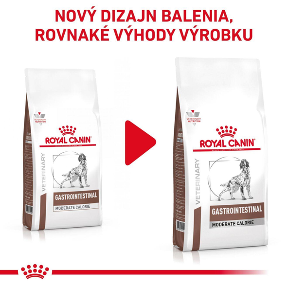 Royal Canin Gastrointestinal Moderate Calorie granule pro psy s gastrointestinálními obtížemi a sklonem k nadváze 2 kg