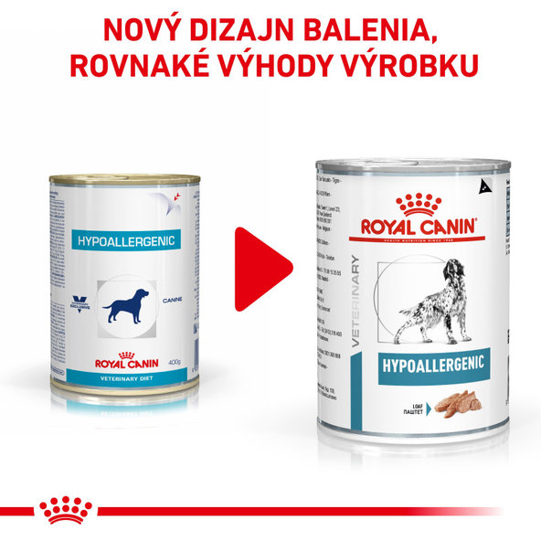 Royal Canin Hypoallergenic Can paštika pro psy s potravinovými alergiemi 400 g