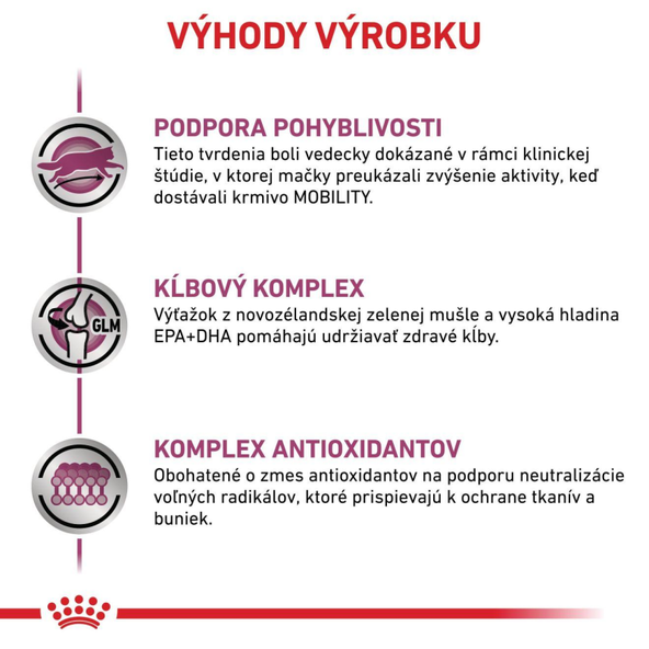 Royal Canin Mobility granule pro kočky na podporu zdraví kloubů 2 kg