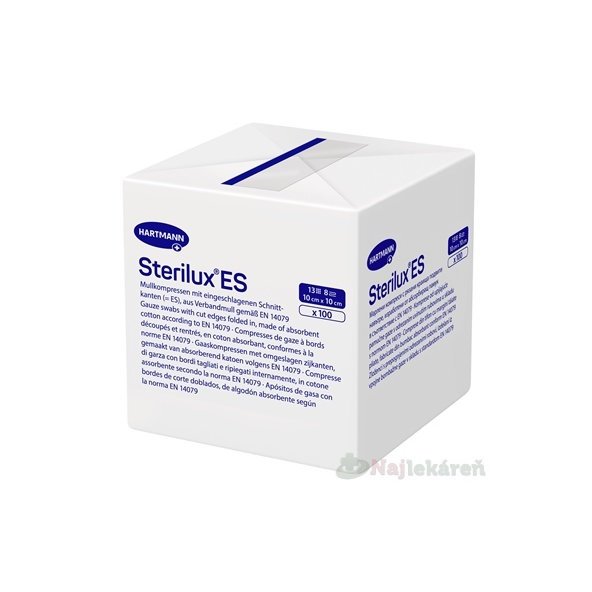 Sterilux ES kompres nesterilní 13 vláken 8 vrstev 10×10 cm 100 ks