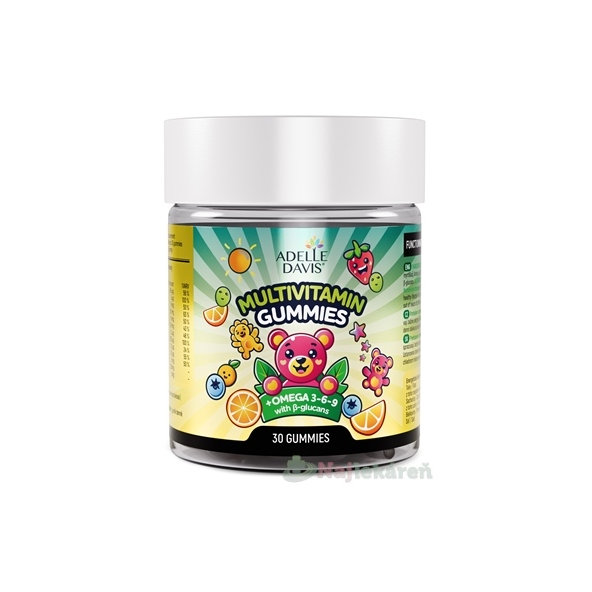 ADELLE DAVIS Multivitamin Gummies Omega + glucans banán borůvka 30 ks