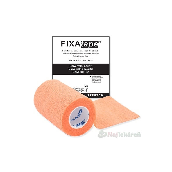 FIXAtape STRETCH Samofixační obínadlo oranžové 7,5cm x 450cm 1 ks