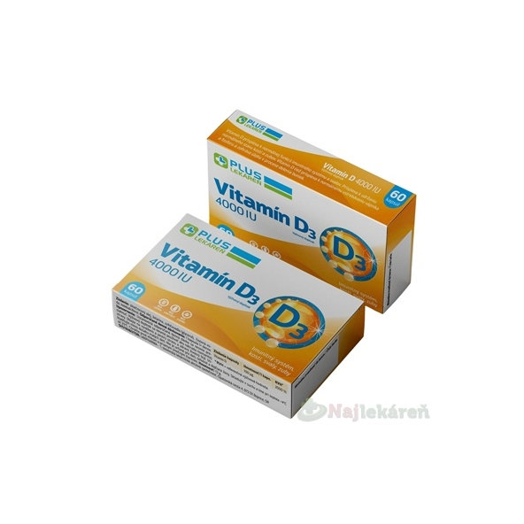 Plus Lekáreň Vitamin D3 4000 IU 60 kapslí
