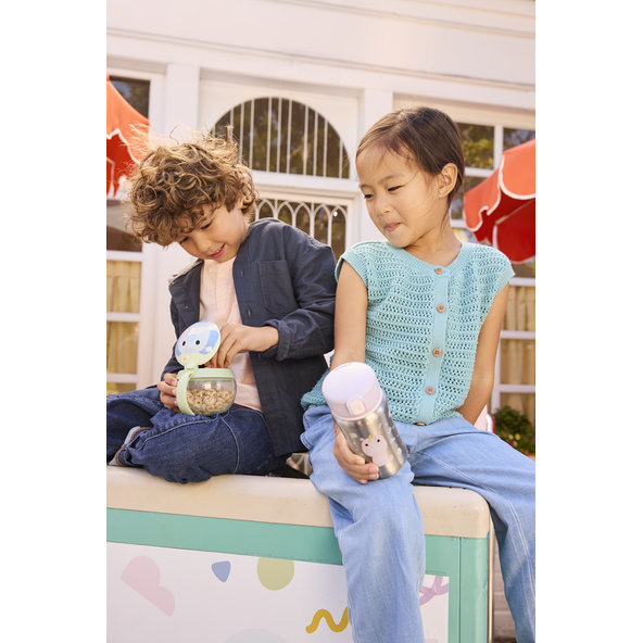 Skip Hop Besties Squad nerezová láhev s brčkem 12 m+ 350 ml