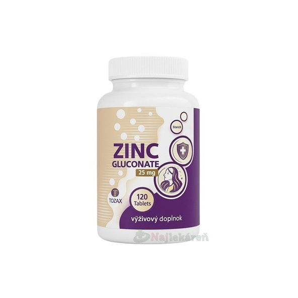 TOZAX zinek glukonát 25 mg 120 tablet
