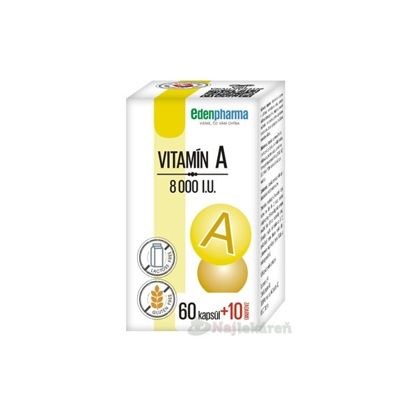 EDENPharma Vitamín A 8000 I.U. 70 kapslí