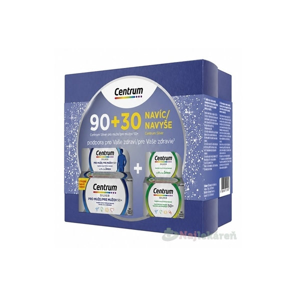 Centrum Silver pro muže + Silver Vánoční balíček 90 + 30 tablet