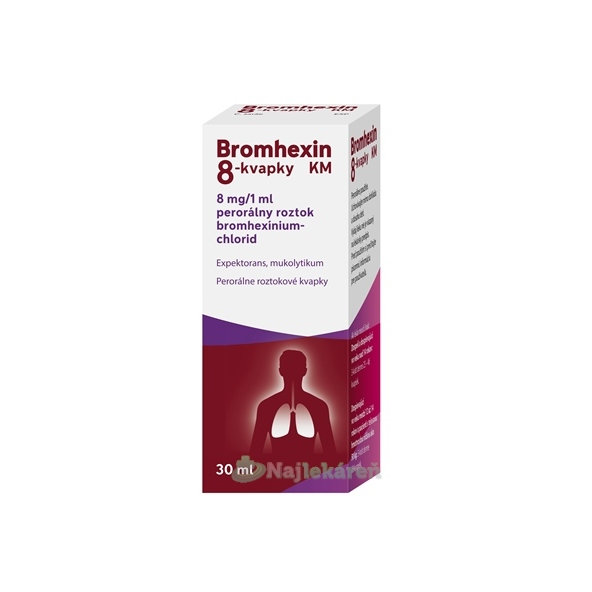 Bromhexin 8-Kapky KM na kašel 30 ml