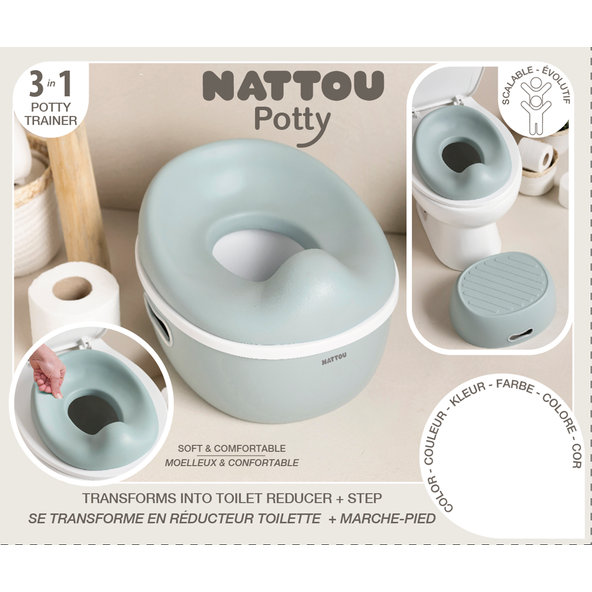 NATTOU Nočník učící 3v1 Potty Dusty pink