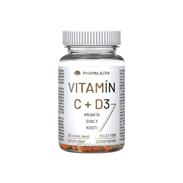 Pharma Activ Vitamín C + D3 30 kapslí