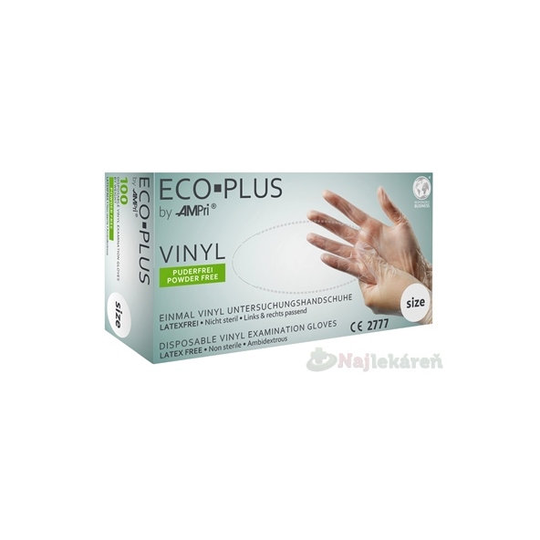 AMPri ECO PLUS vinylové rukavice bílé M 100 ks
