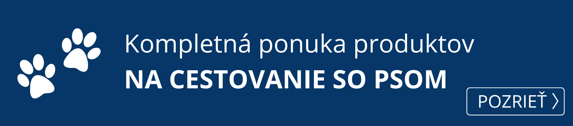  Kompletná ponuka produktov na cestovanie so psom