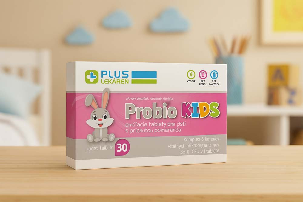  PLUS LEKÁREŇ Probio KIDS cmúľacie tablety pre deti, pomarančová príchúť