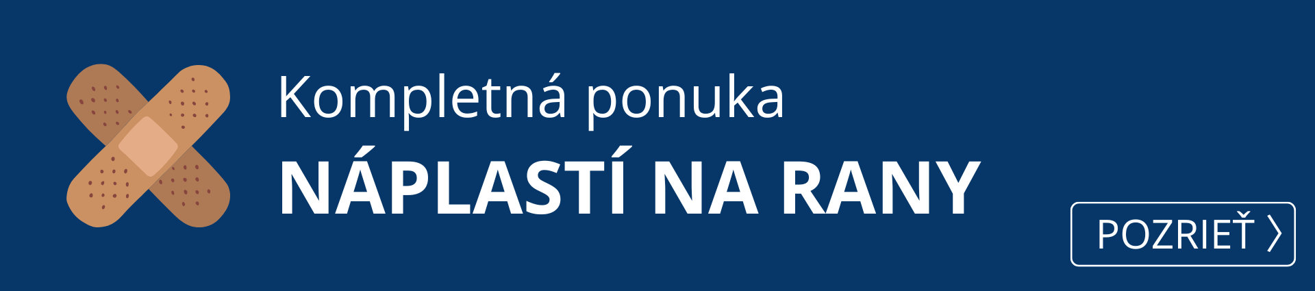  Kompletná ponuka náplastí na rany.