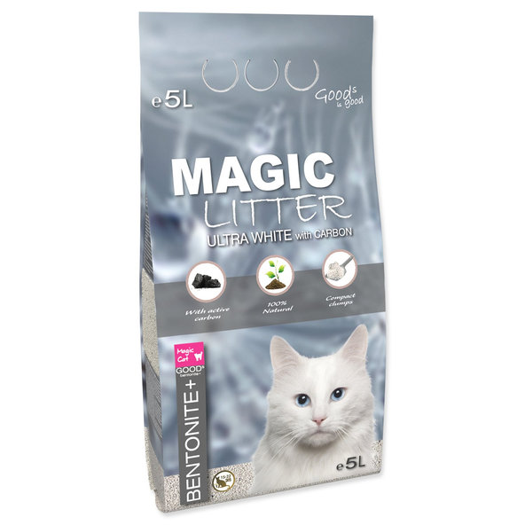 Magic Litter Bentonite Ultra White Carbon podestýlka 4,4 kg / 5 l