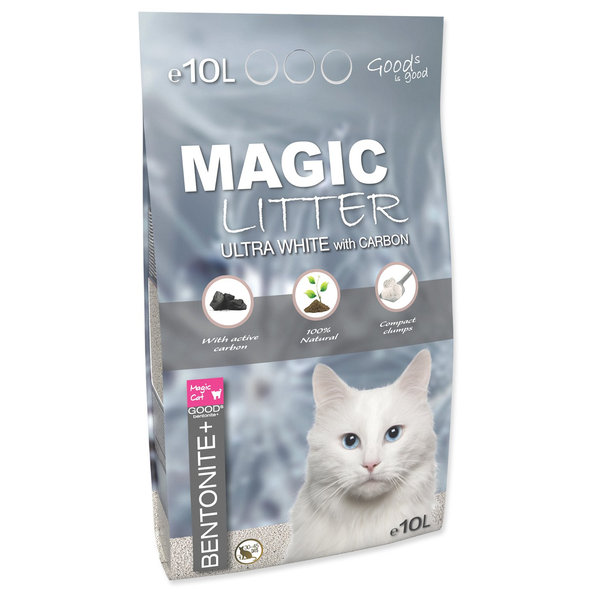 Magic Litter Bentonite Ultra White Carbon podestýlka 9 kg / 10 l
