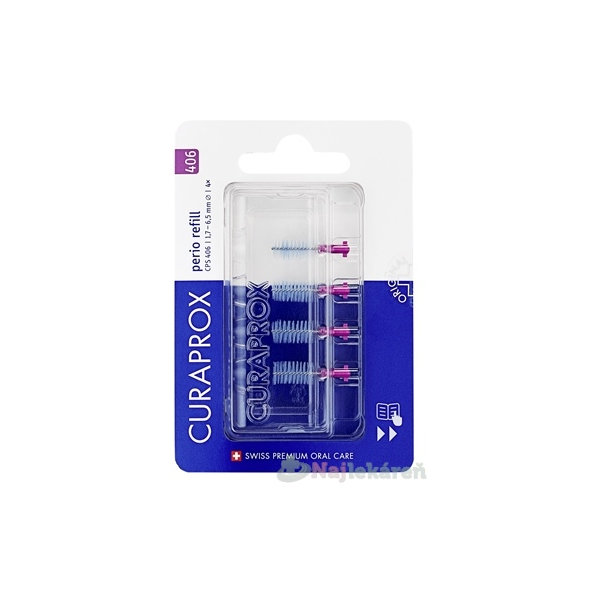 Curaprox CPS 406 Perio Refill mezizubní kartáčky fialové 4 ks