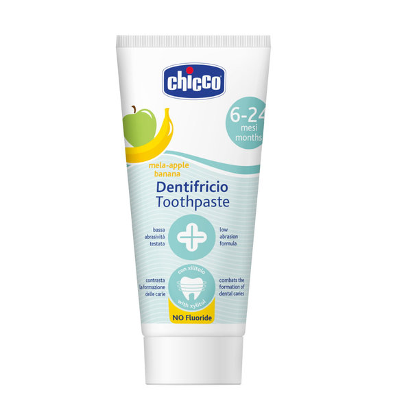 Chicco zubní pasta jablko-banán bez fluoridu 50 ml 6–24 m